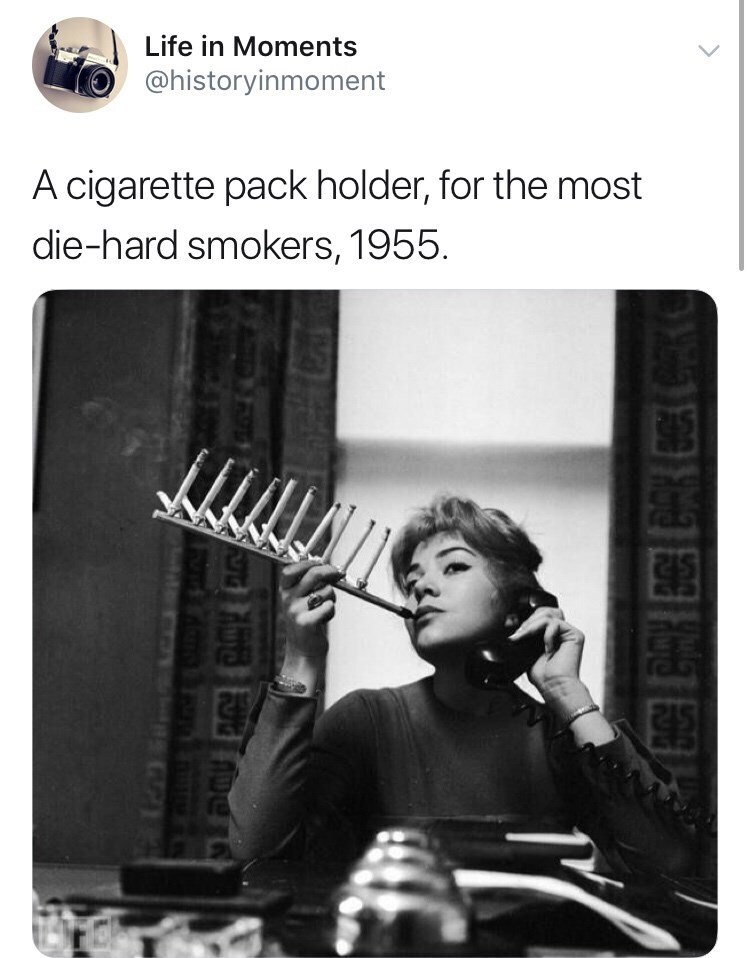 person life moments historyinmoment cigarette pack holder most die hard smokers 1955