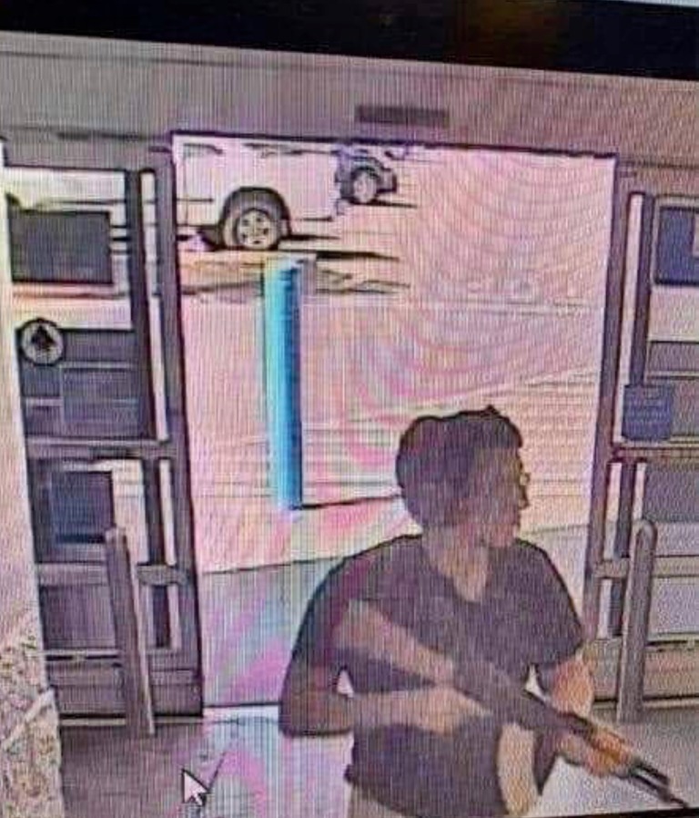 A CCTV still of the 2019 El Paso shooting, where 23 were killed