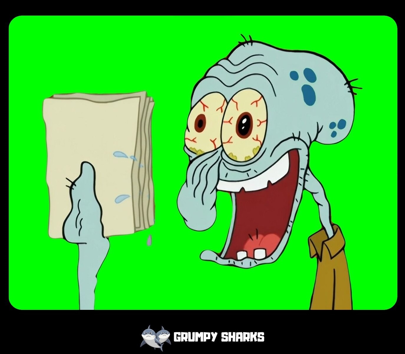 Squidward saying "I DID IT! MWAH!" meme