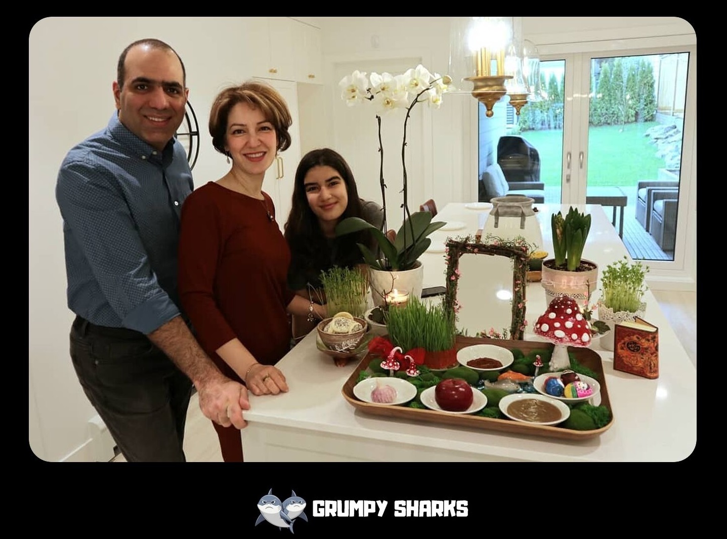 Mehdi Sadaghdar and his wife and his daughter