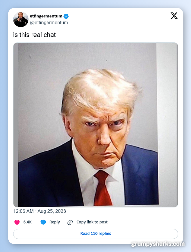 Spread of the Trump Mug Shot meme